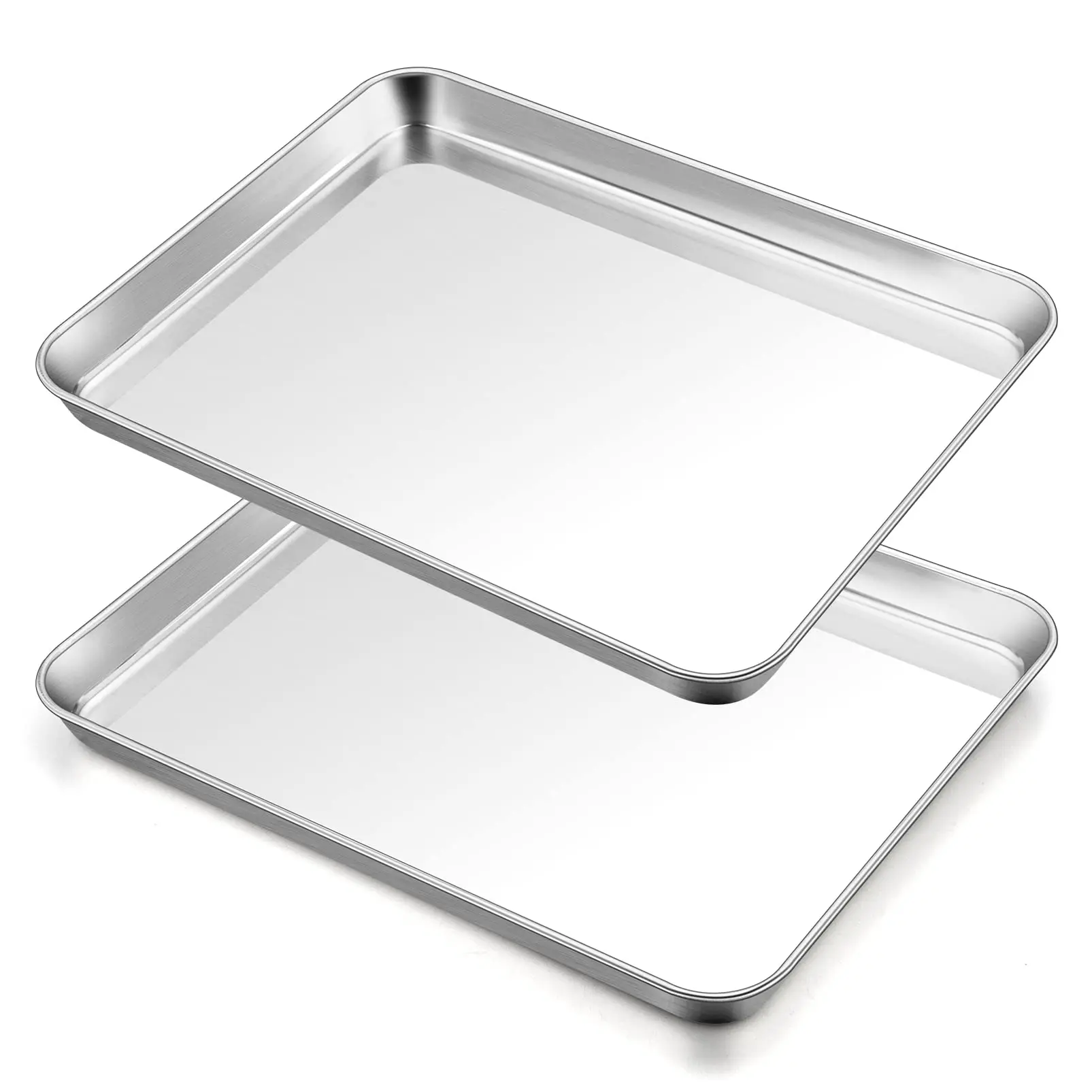 Cookie Sheet Stainless Steel Non Toxic Healthy Mirror Rust Free Easy Clean Dishwasher Safe Baking Sheet Set Baking Pans Tray