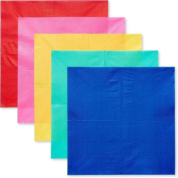 Cheap Colorful paper napkins Table100% virgin pulp serviettes Napkin tissue paper black