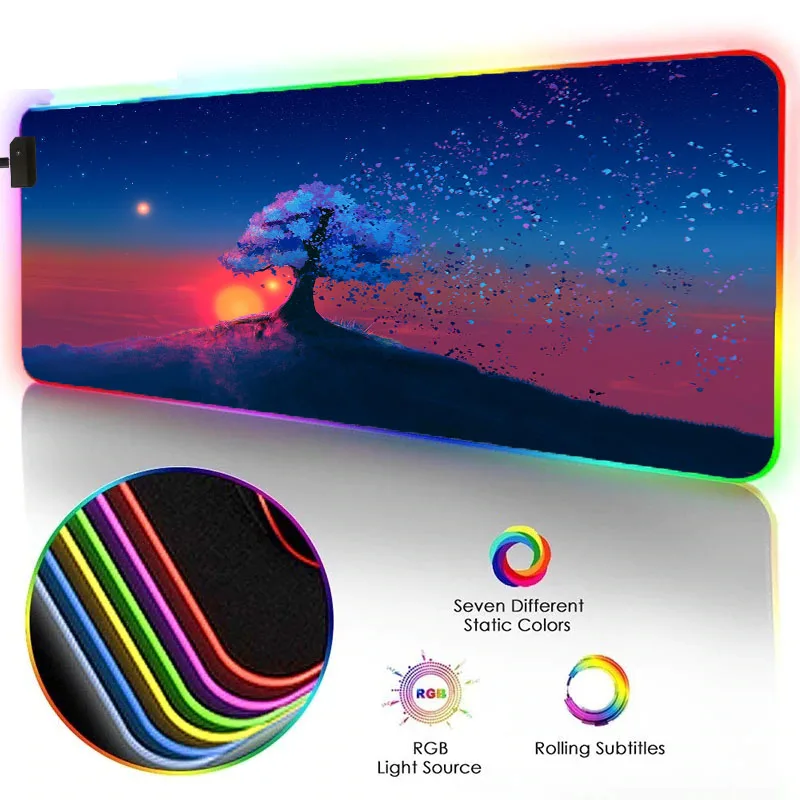 HD wallpaper printed Customized pad mouse led gaming accessories pad