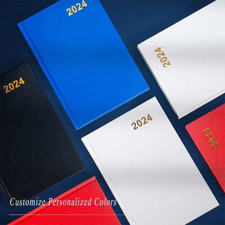 HongShun 2024 calendar notebook agenda 156 sheets leather diary journal notepad weekly daily yearly planner