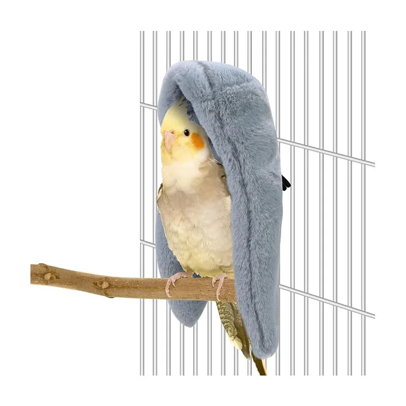 S499 Bird Blanket Portable Hot Warm Gray Bird Bed Parrot House Winter Hamster Hut Grey Hanging Bird Cage