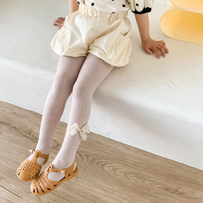 Mosquito - Proof Children Pantyhose Net Hollow  Baby Stockings Girl Pantyhose Tights With Bowknot