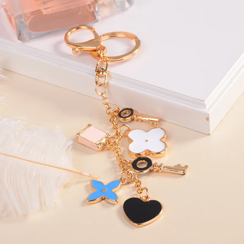 Korean Style Love Key Holder Metal Crystal Keychain Key Chain Lovely Pendant Gift Charm Keyring (KC359C)