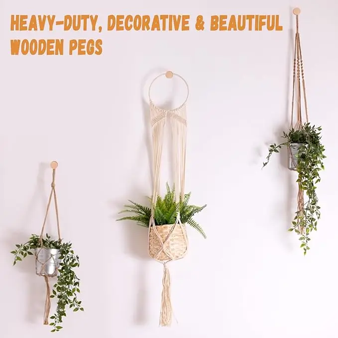 Heavy-Duty Wooden Wall Hooks Rustic Mounted Robe and Hat Rack for Bathroom Garage and Spice Use Hanging Towel Hanger