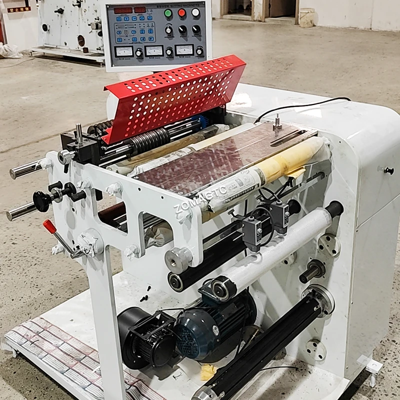 Paper Roll to Roll Small label Slitting Rewinding Machine Narrow Web Adhesive Label Thermal Paper Slitter Rewinder