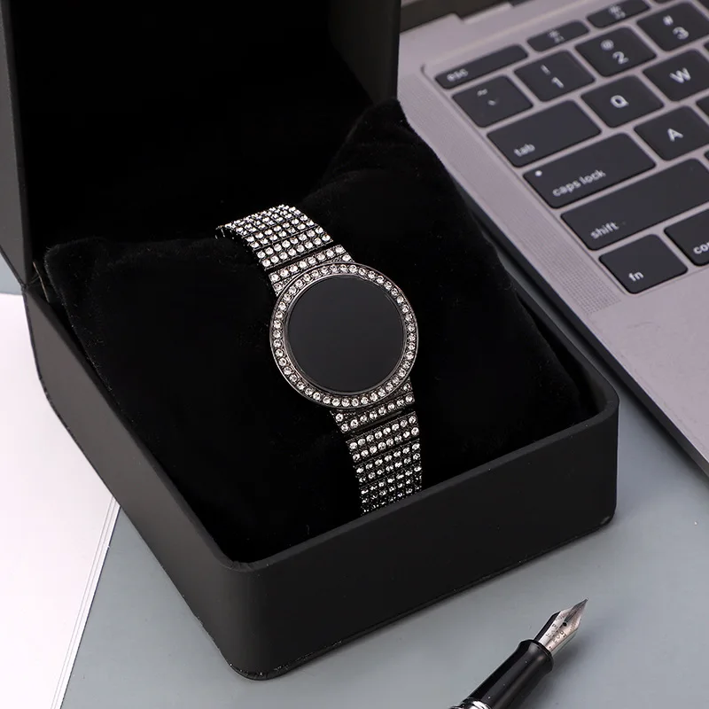 Hot Sale LED Watches Fashion Digital Watch for Women Luxury Crystal Stainless Steel  Wristwatch Reloj de mujer 2022 LED22
