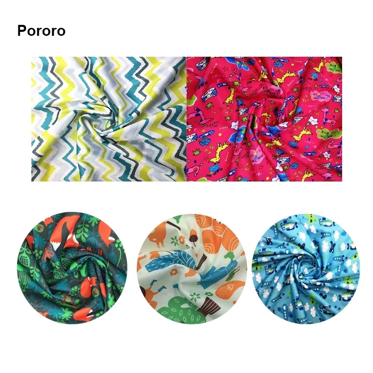 DIY Waterproof Printed Fabric  Polyurethane Fabric With PUL Coating Diaper Bag  Sanitary Napkins Pads Fabric