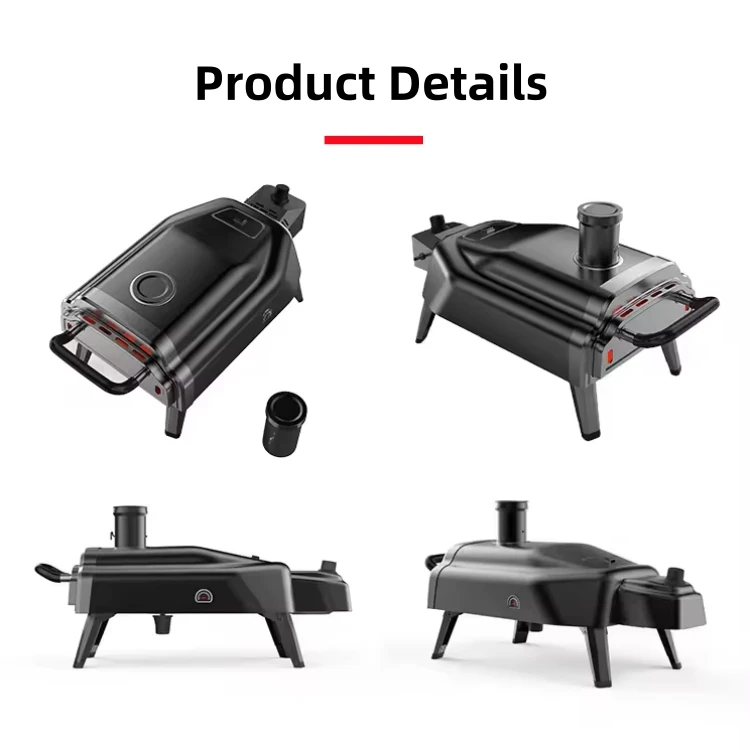 14 Inch High Quality Gas And Wood Pellet Pizza Oven Portable Camping Pizza Grill Outdoor Garden Gas BBQ Dual Pizza Oven