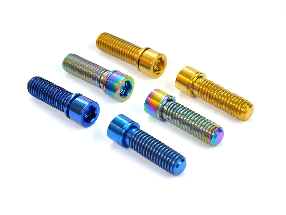 Bicycle MTB Titanium stem screws M5*18 M5x20 M6*20mm allen hex Ti bolts with washer Spacer for bicycle Brake Caliper