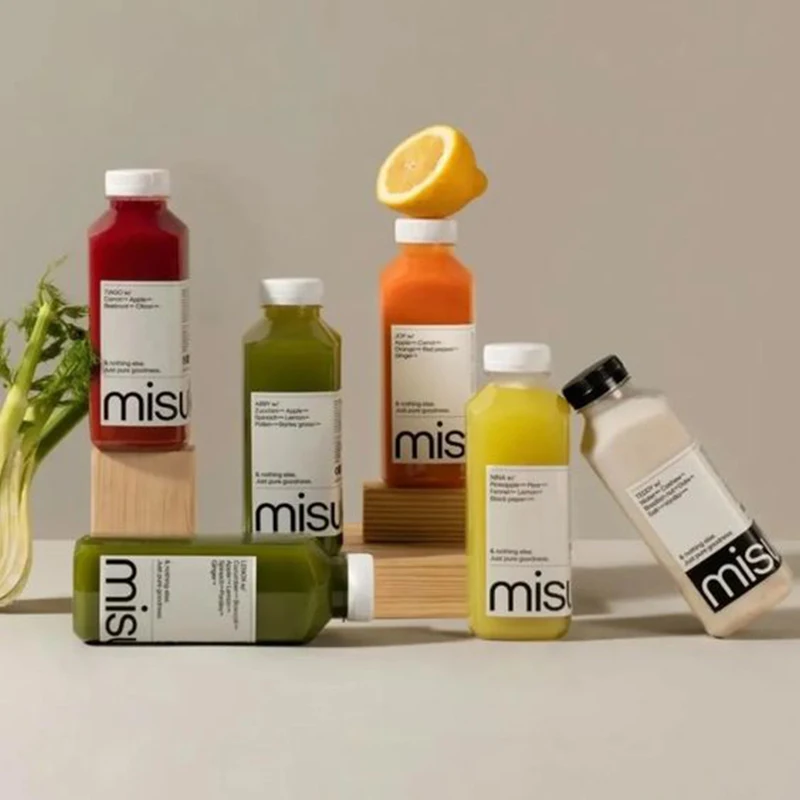 200/500ml Custom Logo Clear Empty Plastic Bottles Reusable Water Containers Juice Bottle With Cap