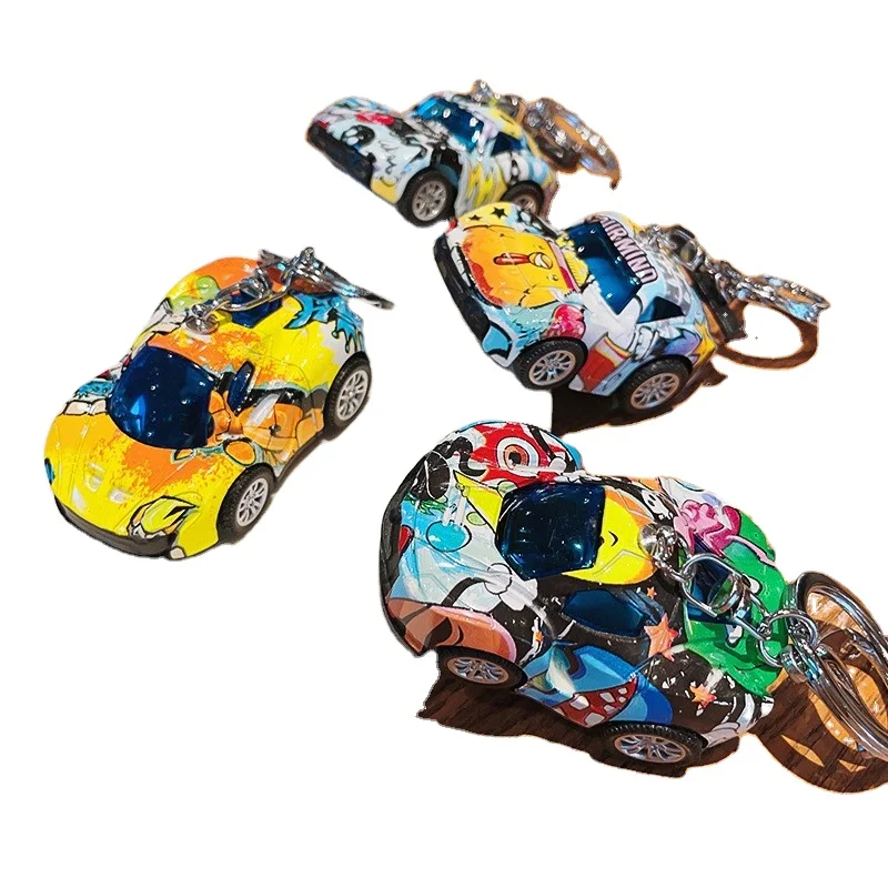 Net red alloy pull-back series key chain pendant mini car model decoration children toys small gifts  keychain