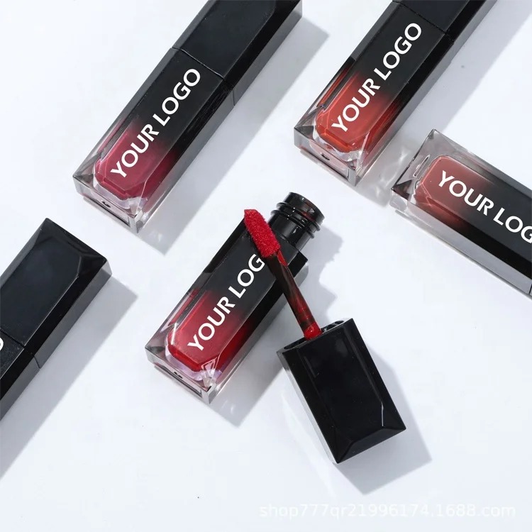 Custom Logo Diamond Gradient Color Design Lip Gloss Waterproof Long-lasting Natural Matte Liquid Lipstick