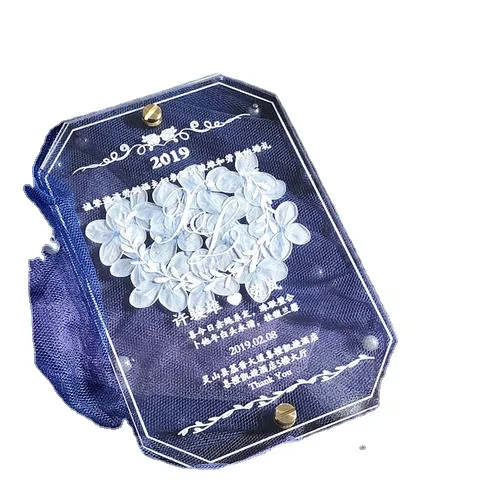 
 Современный дизайн, Индивидуальный размер, шелковая печать, акриловая Свадебная пригласительная открытка  