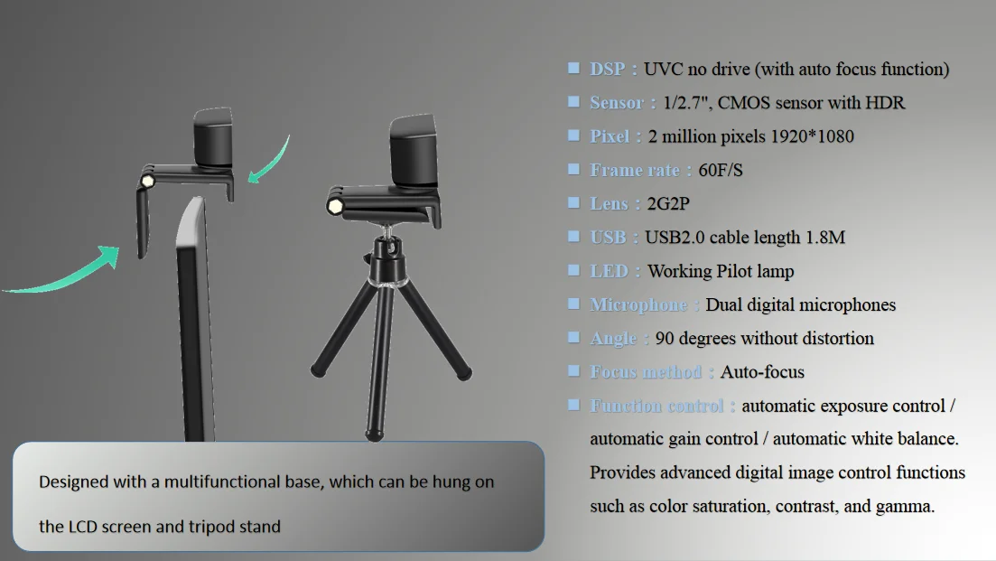 FHD 1080P 60fps auto focus web camera PC Computer Laptop usb webcam hd web cam1080p for pc laptop