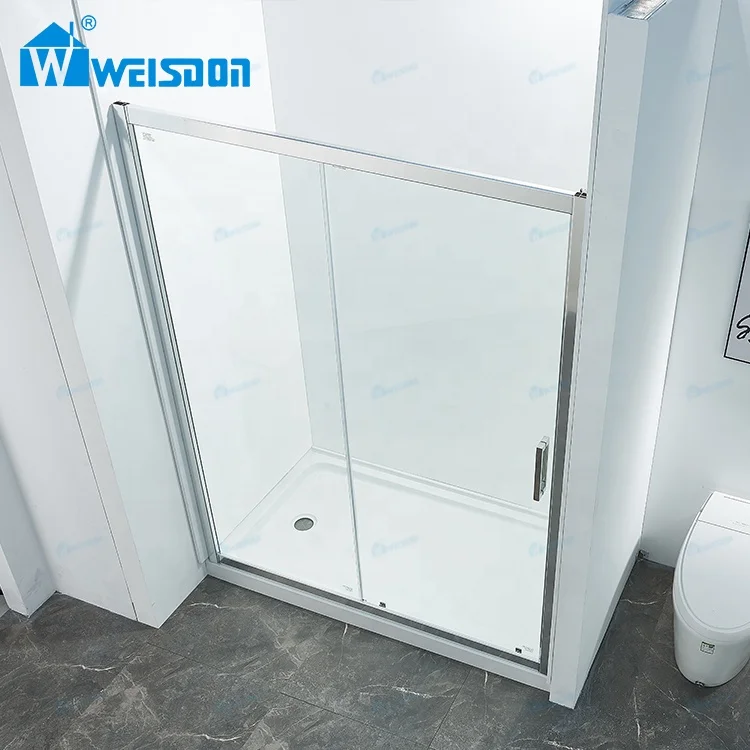 Weisdon Modern Luxury Design Walk In Aluminum Profile Framed Single Sliding Glass Shower Cabin