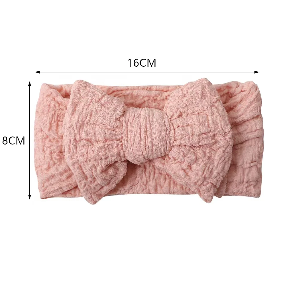 Ins Stretchy Nylon Wrinkled Oversized top knot Knotted Turbans Headwraps For Baby Hair Bows Accessories
