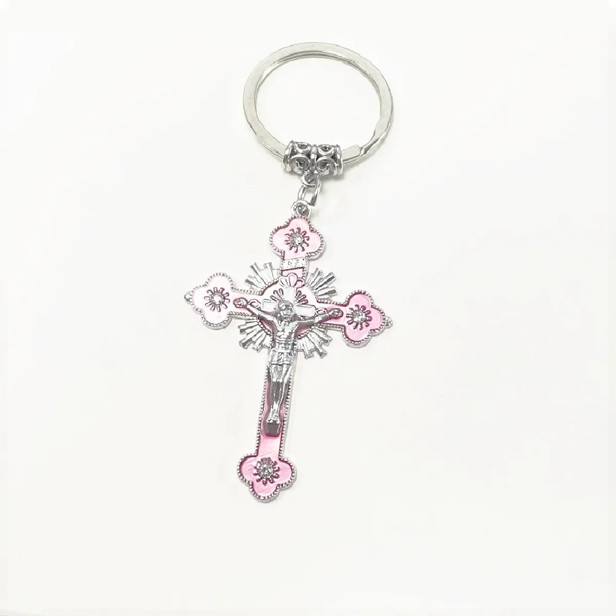 New Arrivals Christian Cross Keychain Creative Diamond Bag Pendant Keychain Personality Fashion Cross Key Chain