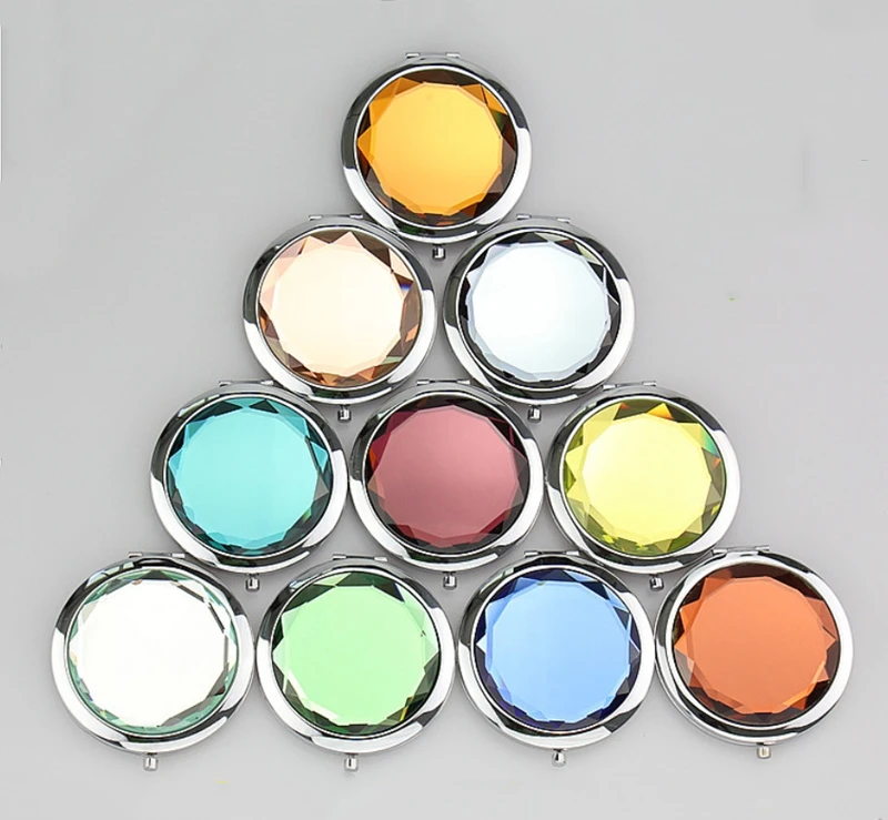 Custom Crystal Mirror Rose Gold mirrors Personalized Bridesmaid Wedding Gift Bridal Tribe Decorative Compact Makeup Mirroruvenir