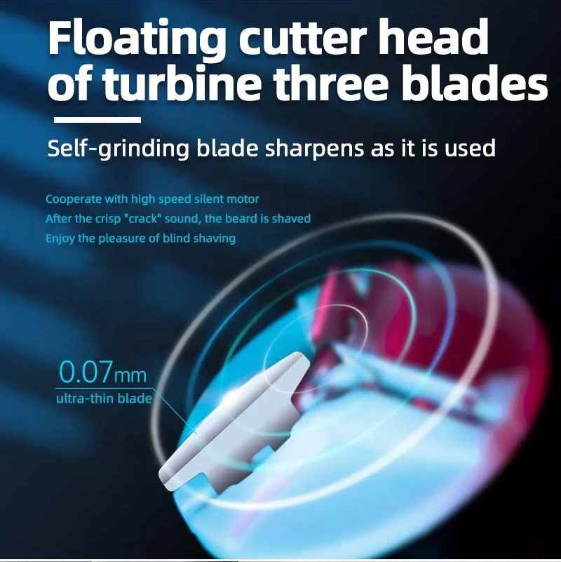 KONKA Mini Razor 3 Blade Men Shave Electric 5W Travel Mini Facial Shaver Electric Hair Beard Trimmer Portable Shaver for Men