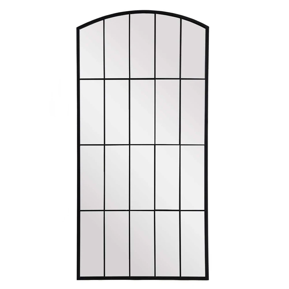 Wall Decorative black industrial full length metal  iron  framed window  mirrors  for living room