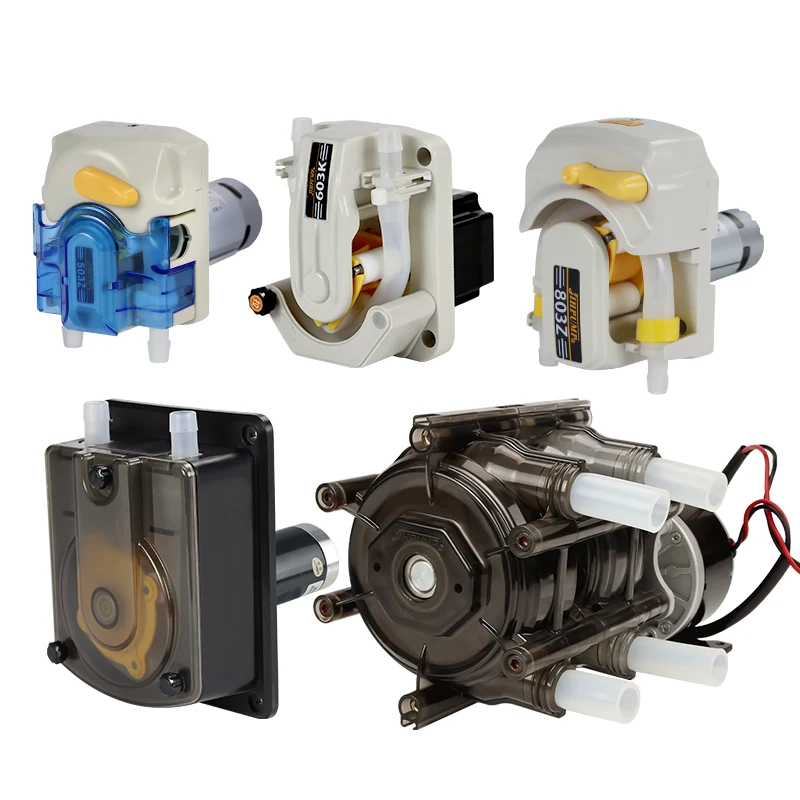 JIHPUMP All Series Large Flow 110v 220v Small Mini Micro  Peristaltic Pump for Water Liquid Dosing Transfer Price