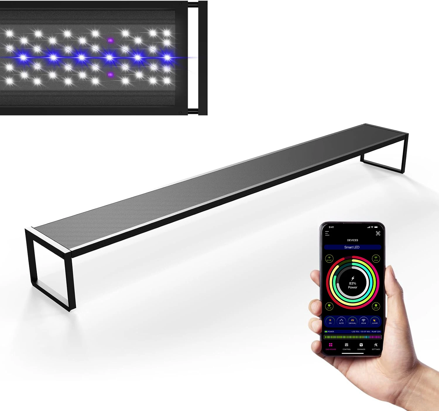 Nemo Extreme series Hot-selling  Full Spectrum Fish Tank Light Aquatic Plants Aquarium Light WRGB APP Control