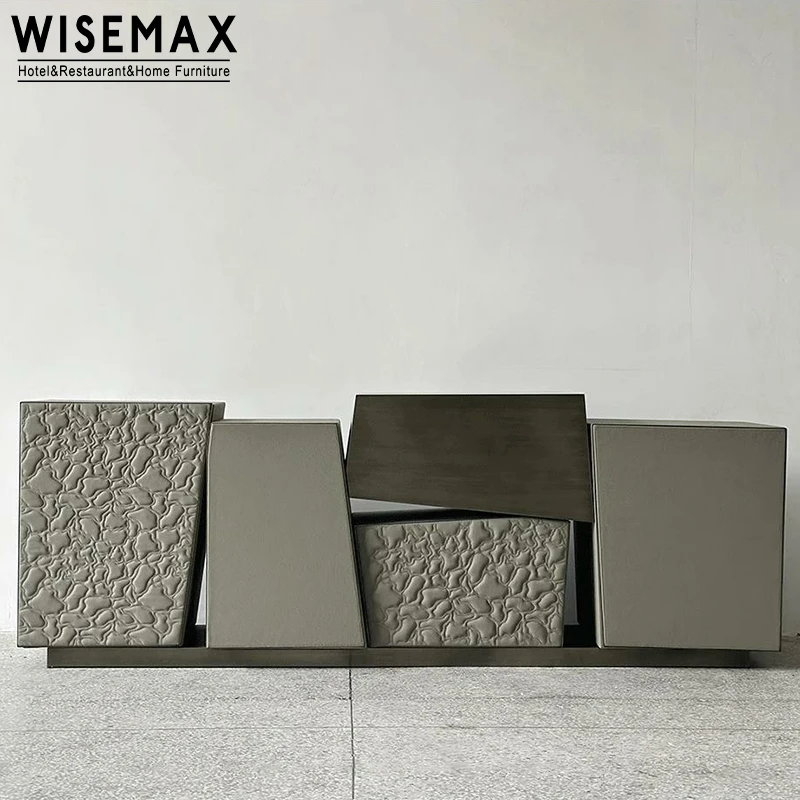 WISEMAX FURNITURE Decorative Home Furniture Light Luxury Irregular Block Combination Storage Side Cabinet For Living Room