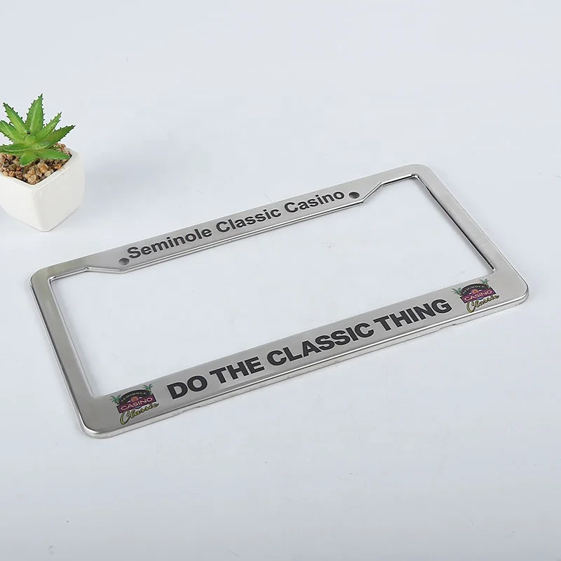License Plate frame LOGO OEM frame US polished/black powder coating license plate frame
