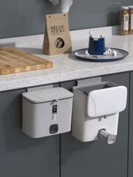 Simple Style Wall Mounted Dustbin Hanging Trash Bin Household Hanging Kitchen Trash Can