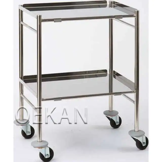 Factory Price Hospital Mobile Instrument Delivery Trolley Cart Patient Nurse Medical Stainless Steel Trolley