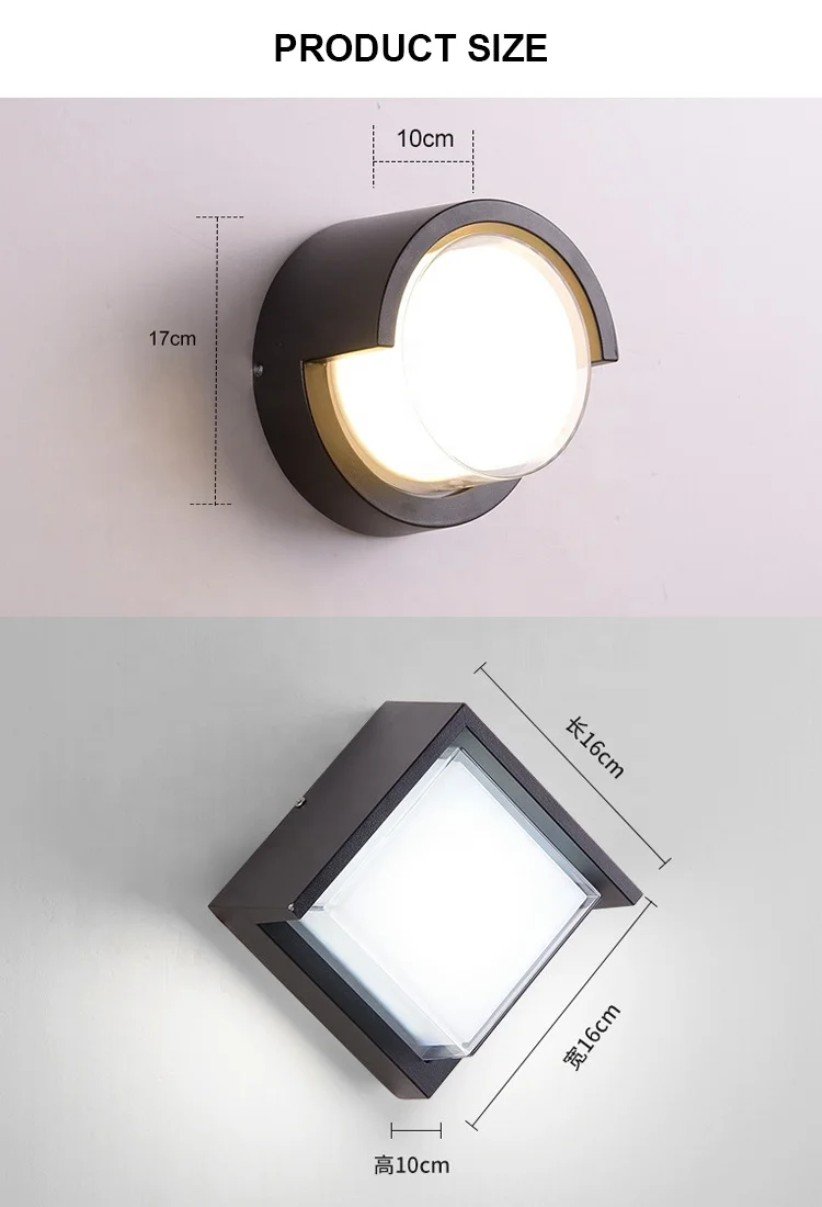 New Modern Garden Lighting 12Watt 3000K Indoor Outdoor Fixtures Exterior Sconce LED Decoration Wall Lights for Home