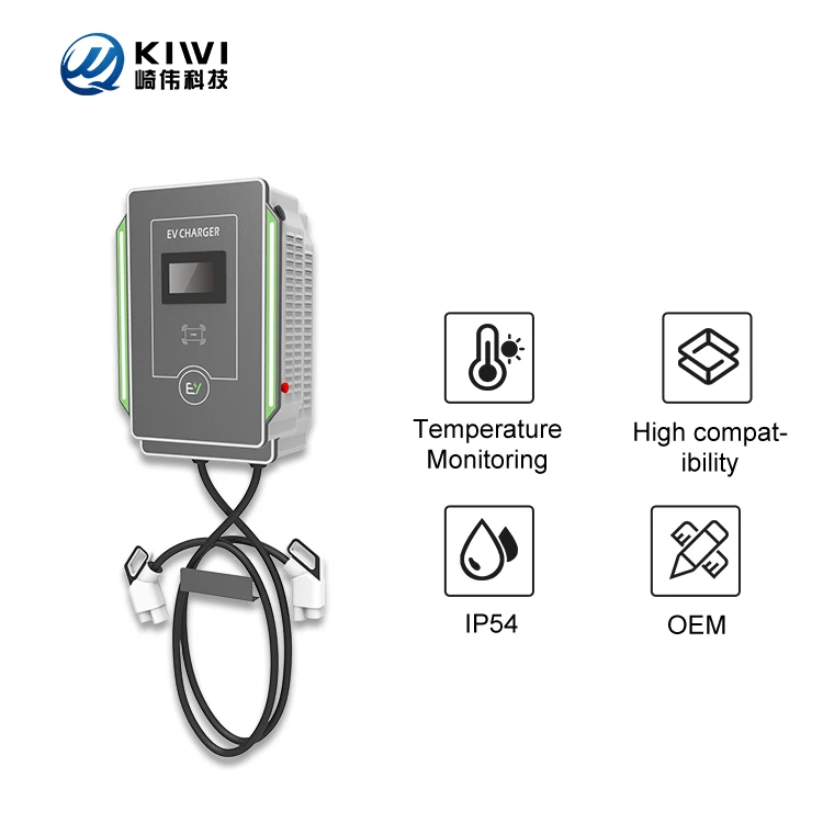 multi-language support evse electric dc ev fast bidirectional car wall charging stations WITH led