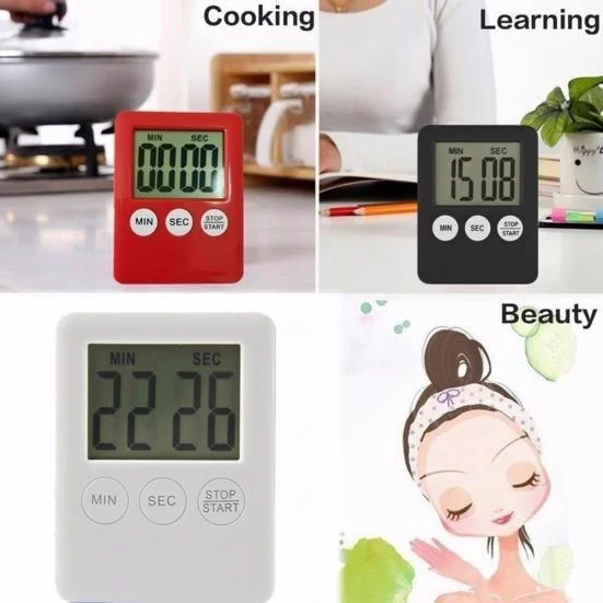 Kitchen Tools Square Food Electronic Countdown Timers Magnetic LCD Clock Large LCD Screen Display Digital Kitchen Timer