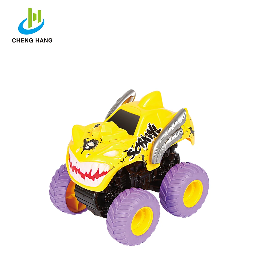 
8pcs 4WD Friction Powered Monster Truck Toys With Motorcycle ATV Toy 