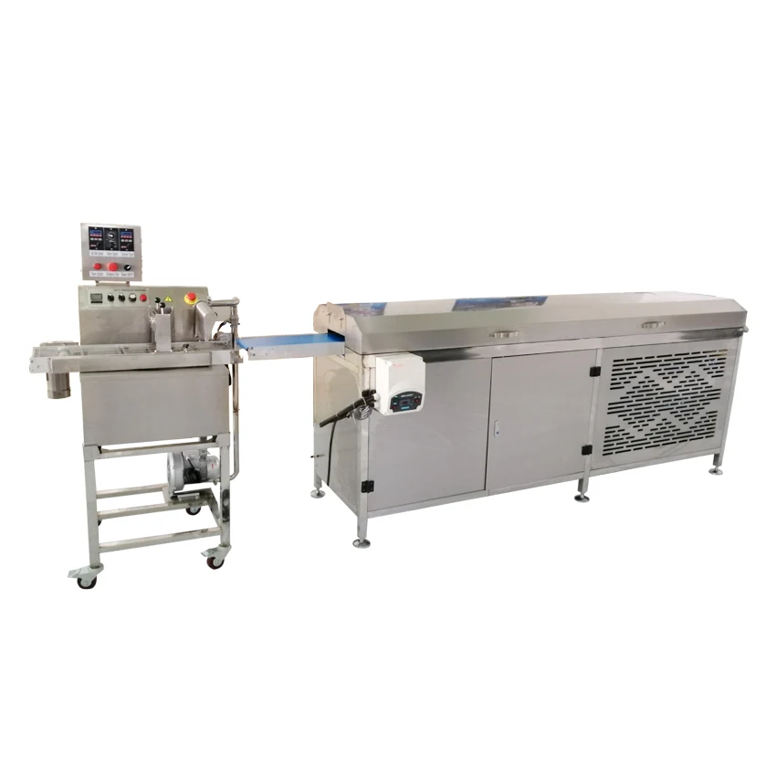 PAPA Machine Automatic Small Melting Chocolate Tempering Enrobing Enrober Machine With Cooling Tunnel