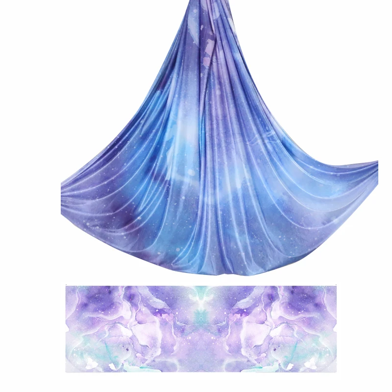47 kinds Rainbow color 5m High Strength anti-gravity yoga hammock aerial silks yoga swing Premium Aerial Yoga Swings Fabric