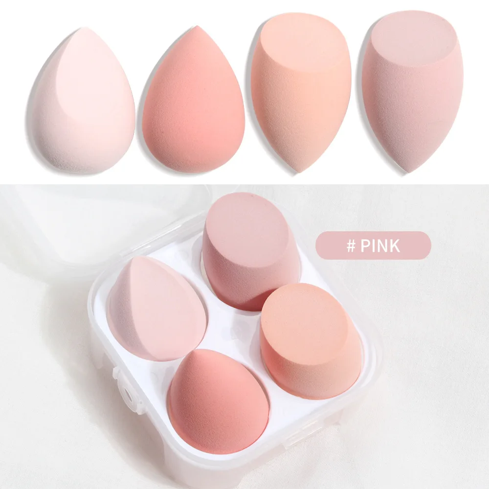 
Private Label Makeup Blender Sponge Set 4pcs Makeup Sponge Non-latex Soft Beauty Sponge Makeup Blender with Retail Box Wholesale 