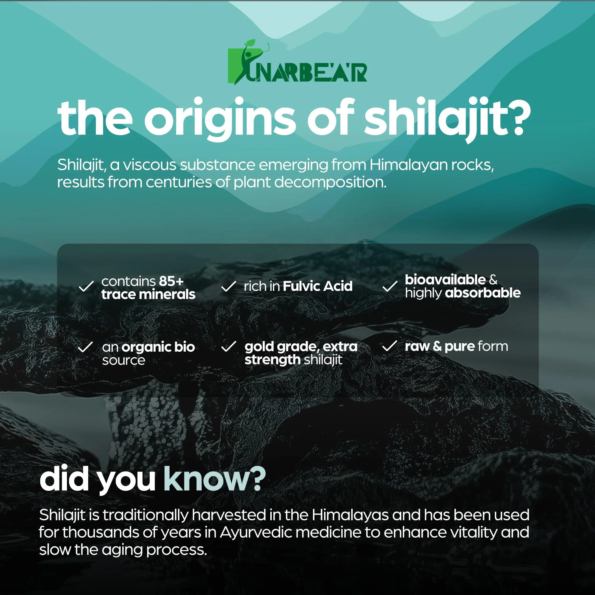 Private Custom Label Himalayan Shilajit Capusles Potency Organic Capsules with Fulvic Acid Trace Minerals Enhanced Energy Immune