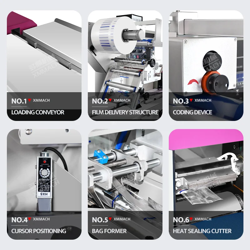 DZB-250S Low Cost Manual Automatic Chocolate Candy Bar cookie Flow Pack Horizontal Food Pillow Packing Machine