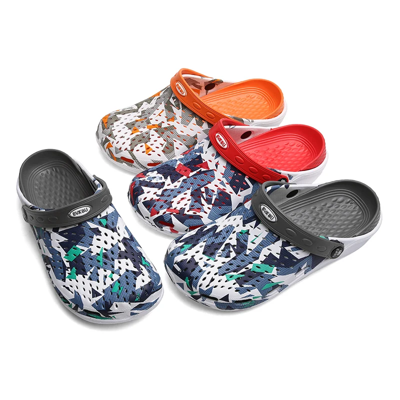 wholesale new design Camouflage couples beach shoes EVA non-slip breathable clogs for women and men