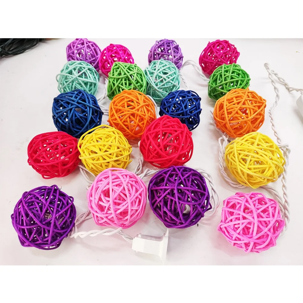 LCH 3m 20 led multicolor led rattan ball ramdan merry christmas twinkle garland string light