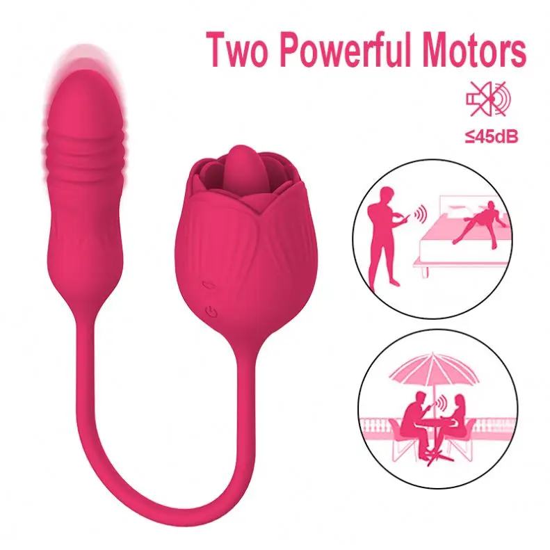 GYF Dildo Vibrator Equipment female Masturbation G Spot Tongue Red Shape Rose Vibrator Sex Toys For Women