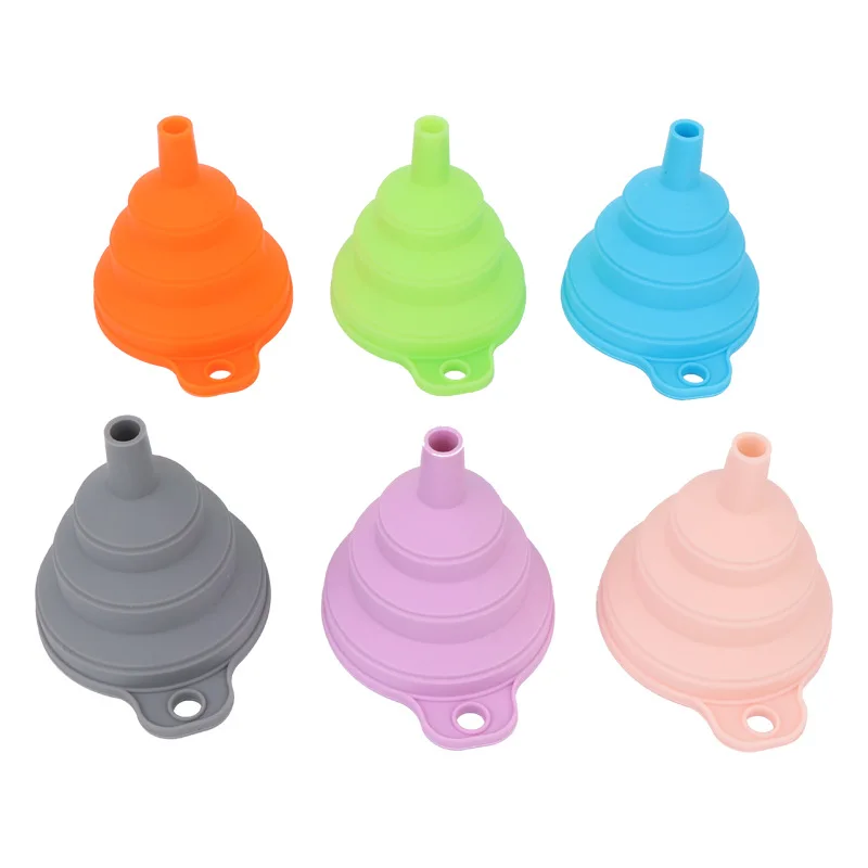 Collapsible Portable Food Grade Silicone Folding Funnel Eco-friendly Kitchen Funnels for Bottles Kitchen Accessories