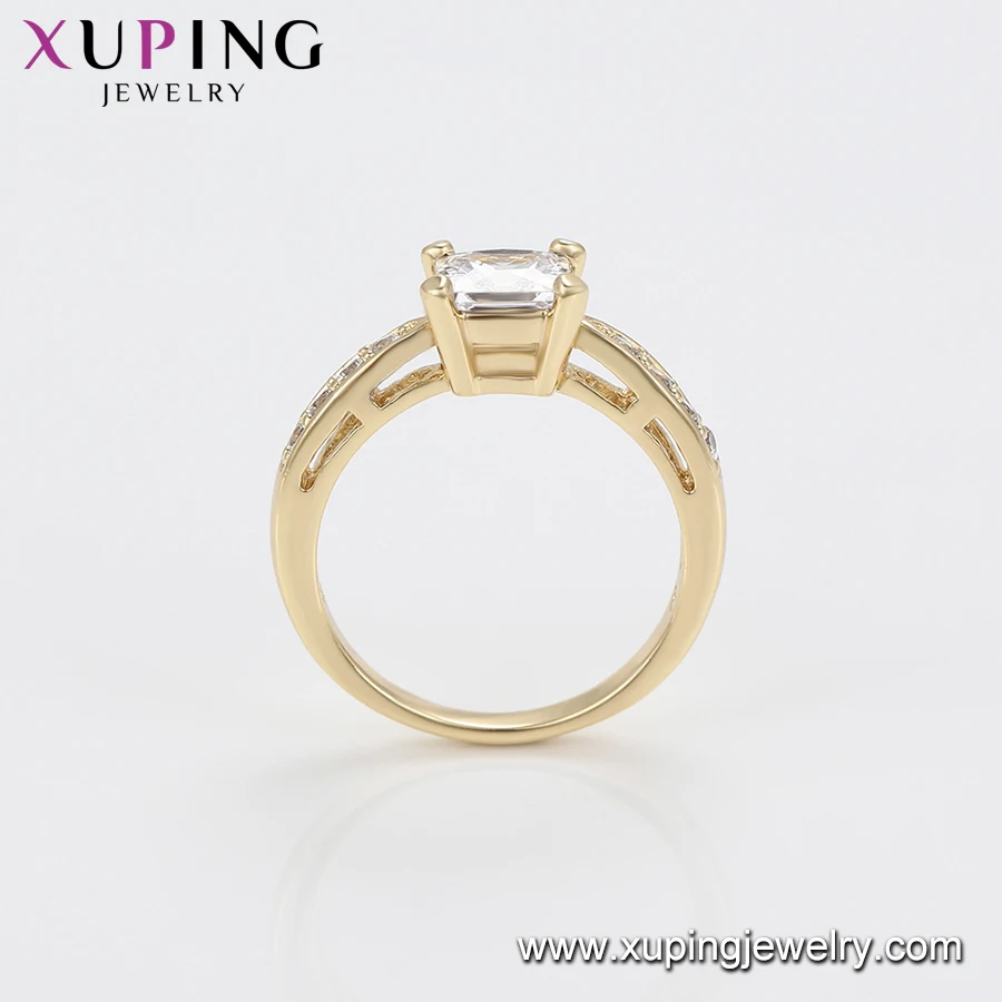  16340 xuping модное Золотое кольцо оптовая продажа новый дизайн большой алмаз 14k позолоченные циркониевые кольца для