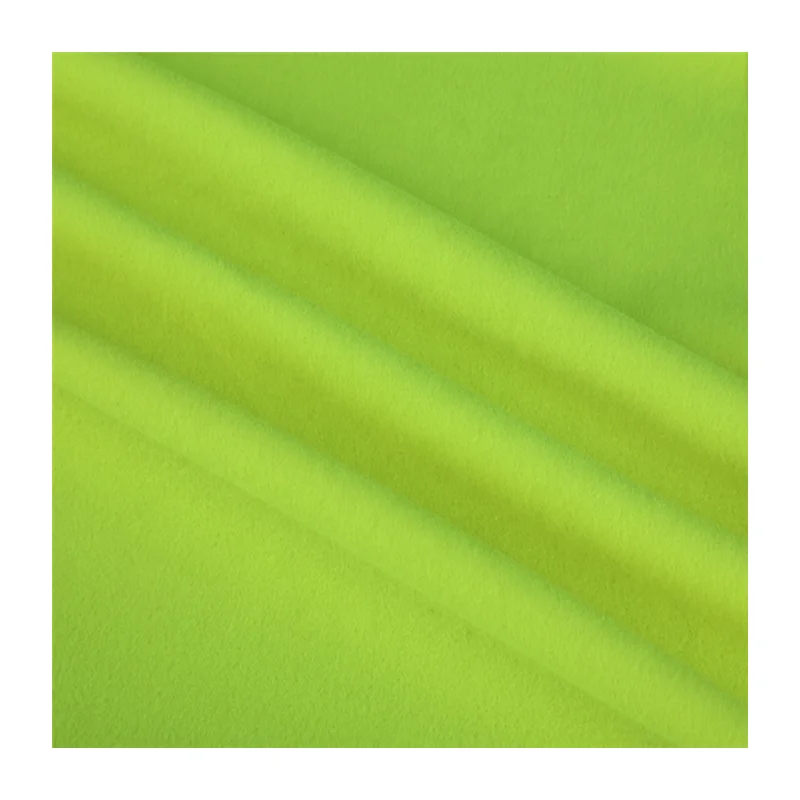 100% Polyester mesh single fleece fabrics for clothing  fabric fluorescent yellow