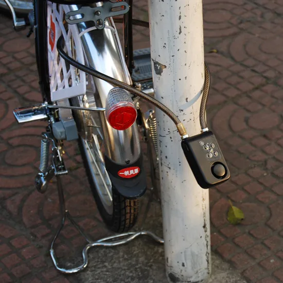 bicycle security outdoor waterproof remote control siren padlock L scooter bike cable alarm lock