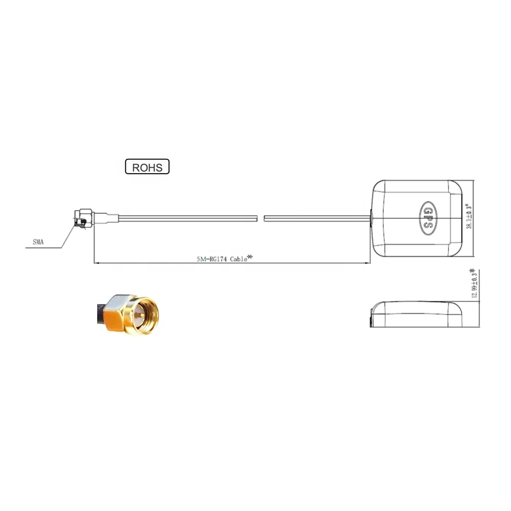 High Quality External Car Gps Antenna Gps Car Antenna 1568MHz 3dBi Getcom.AI