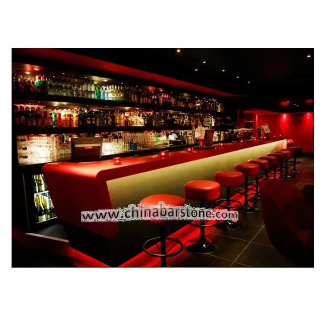 wooden pub bar counter red commercial bar furniture bar stool design