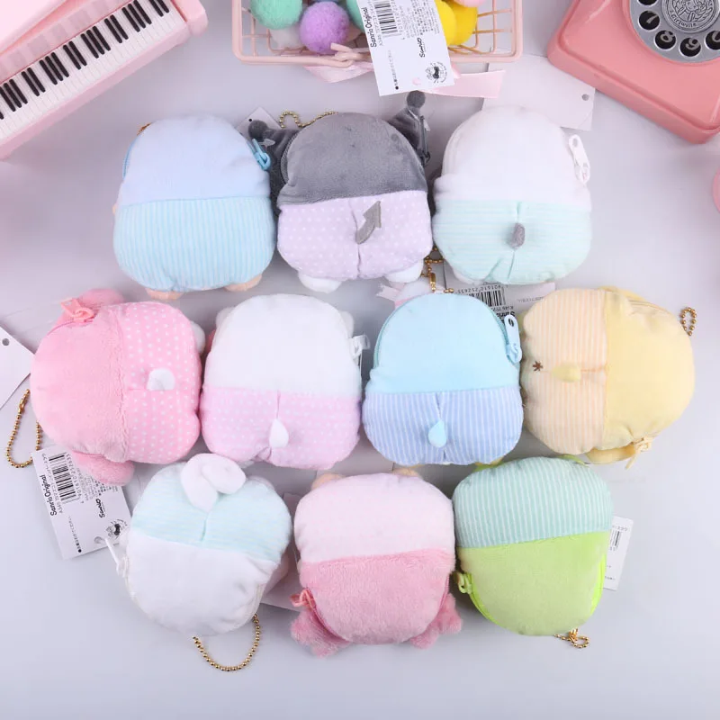 Пушистые кошельки Hello Kitty Cinnamoroll рюкзак для монет кошелек Детская сумка Airpods через плечо с подвеской Миниатюрный держатель карт в подарок