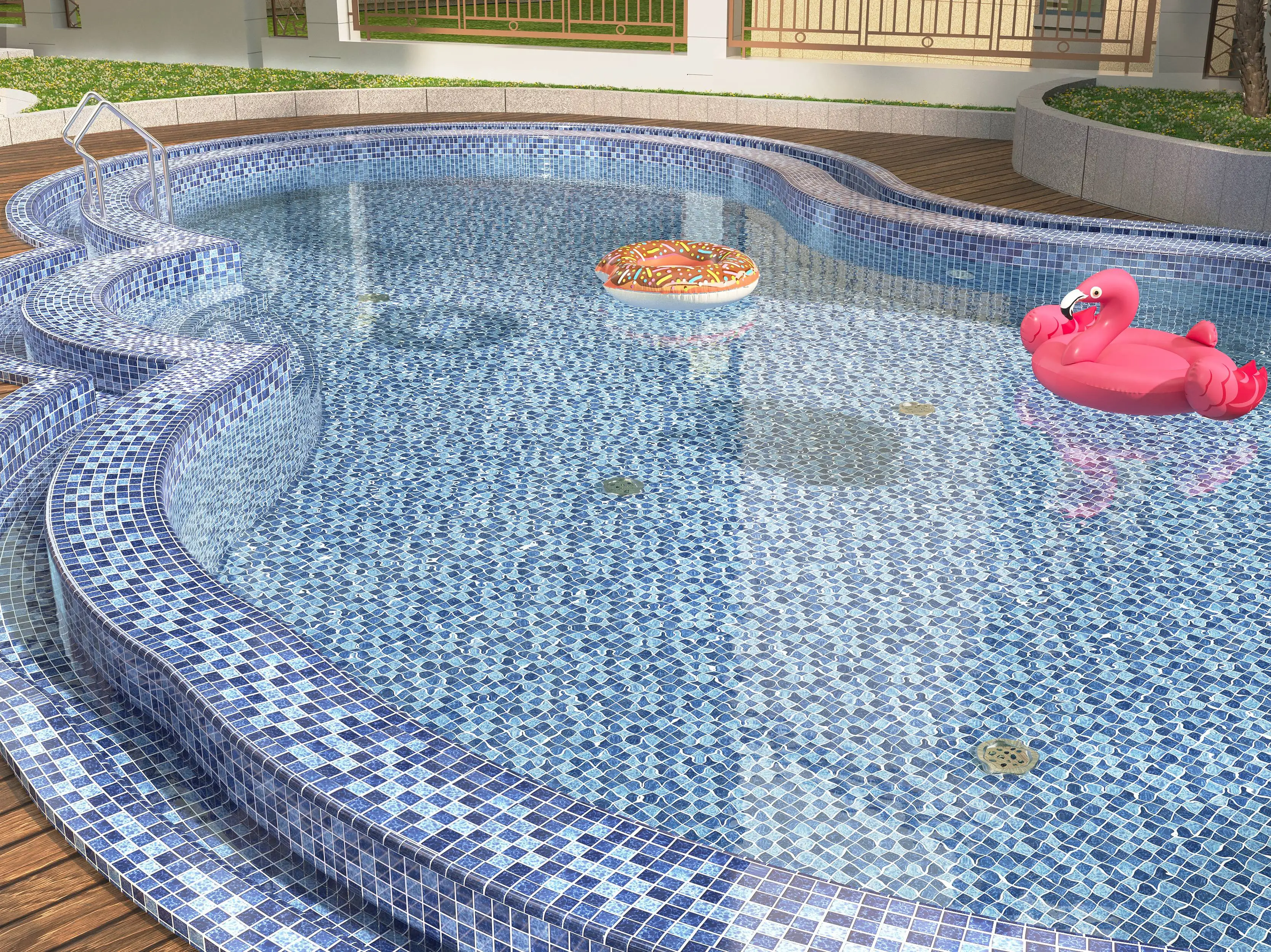 Moroccan fountain mosaic swimming pool tiles glass mosaic blue green glazed tiles  floor ceramic morocco